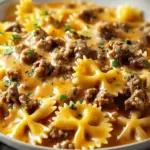 Cheesy Beef Bowtie Pasta with Garlic Butter Delights You!