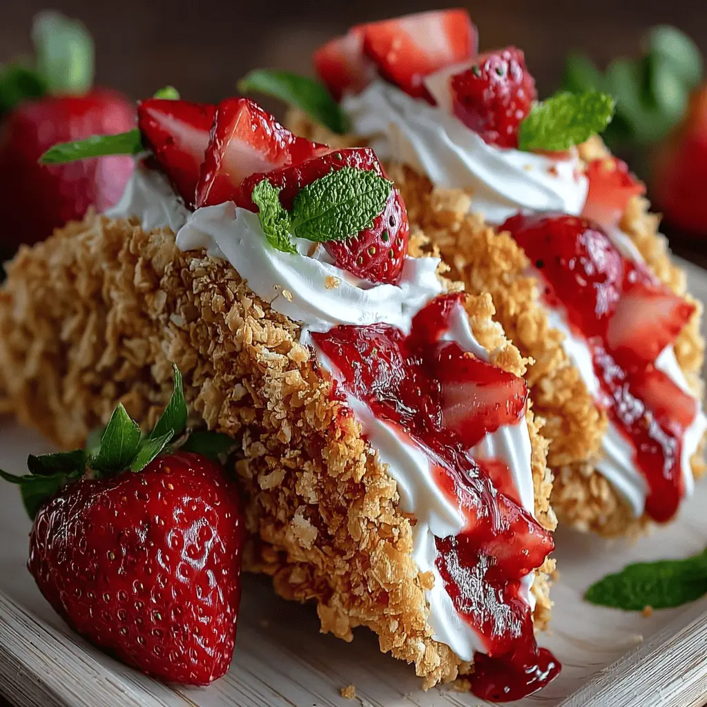 Strawberry Crunch Cheesecake Tacos: Easy Indulgence for Dessert Lovers