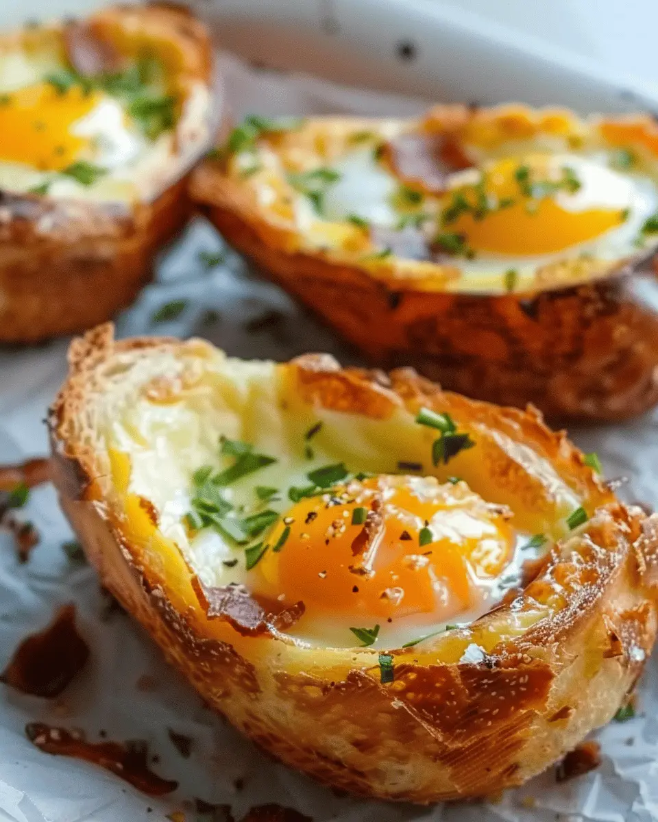 Baked Egg Boats Recipe: Easy Turkey Bacon & Chicken Ham Delight