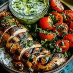 Chimichurri Grilled Chicken Bowl with Garlic Sauce
