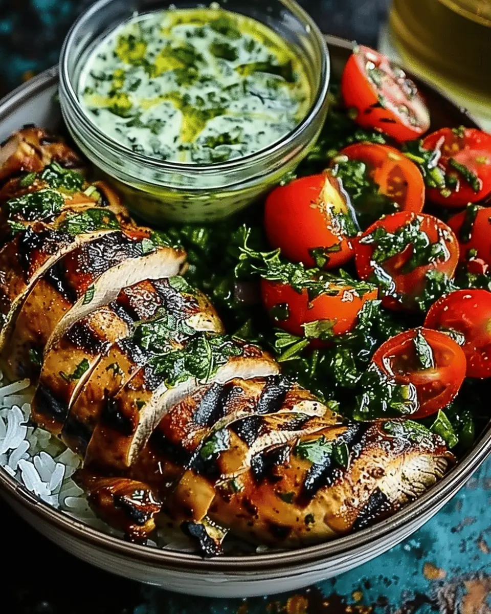 Chimichurri Grilled Chicken Bowl: Best with Garlic Sauce Bliss