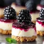 No-Bake Mini Blackberry Cheesecakes
