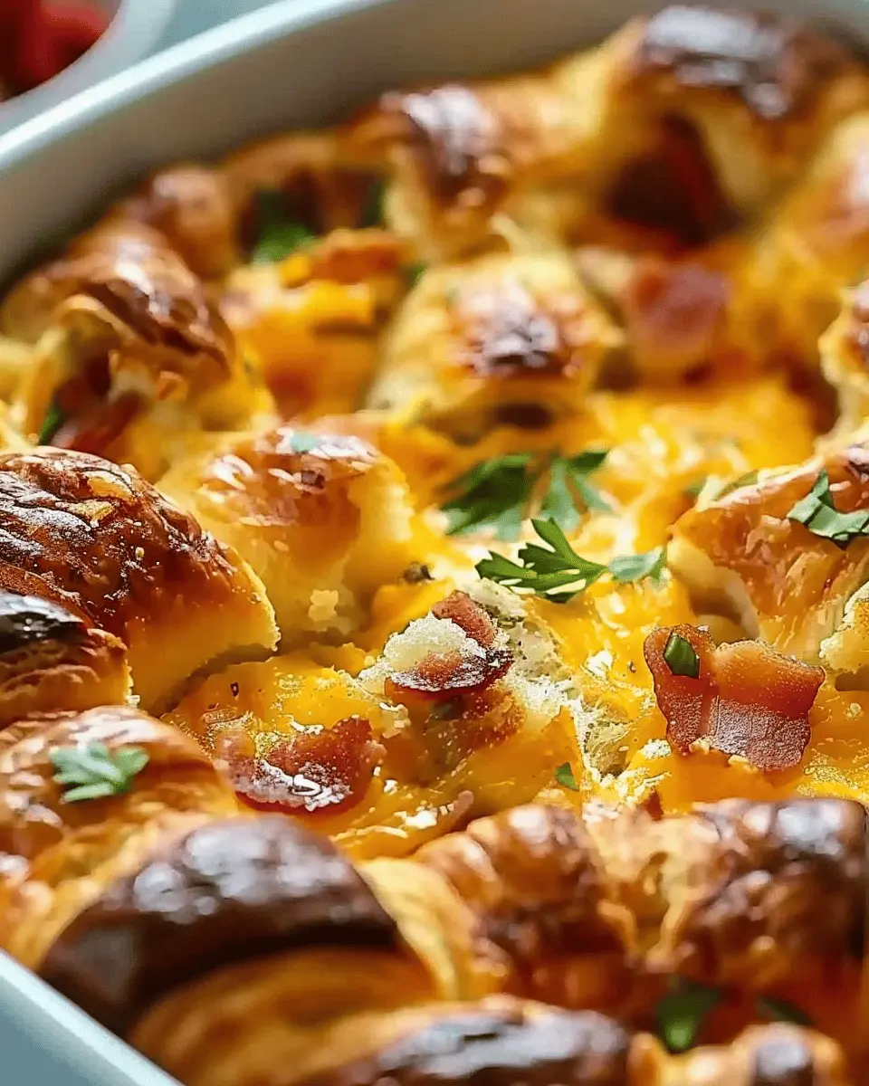 Irresistible Overnight Croissant Breakfast Casserole with Turkey Bacon and Chicken Ham You’ll Crave Again