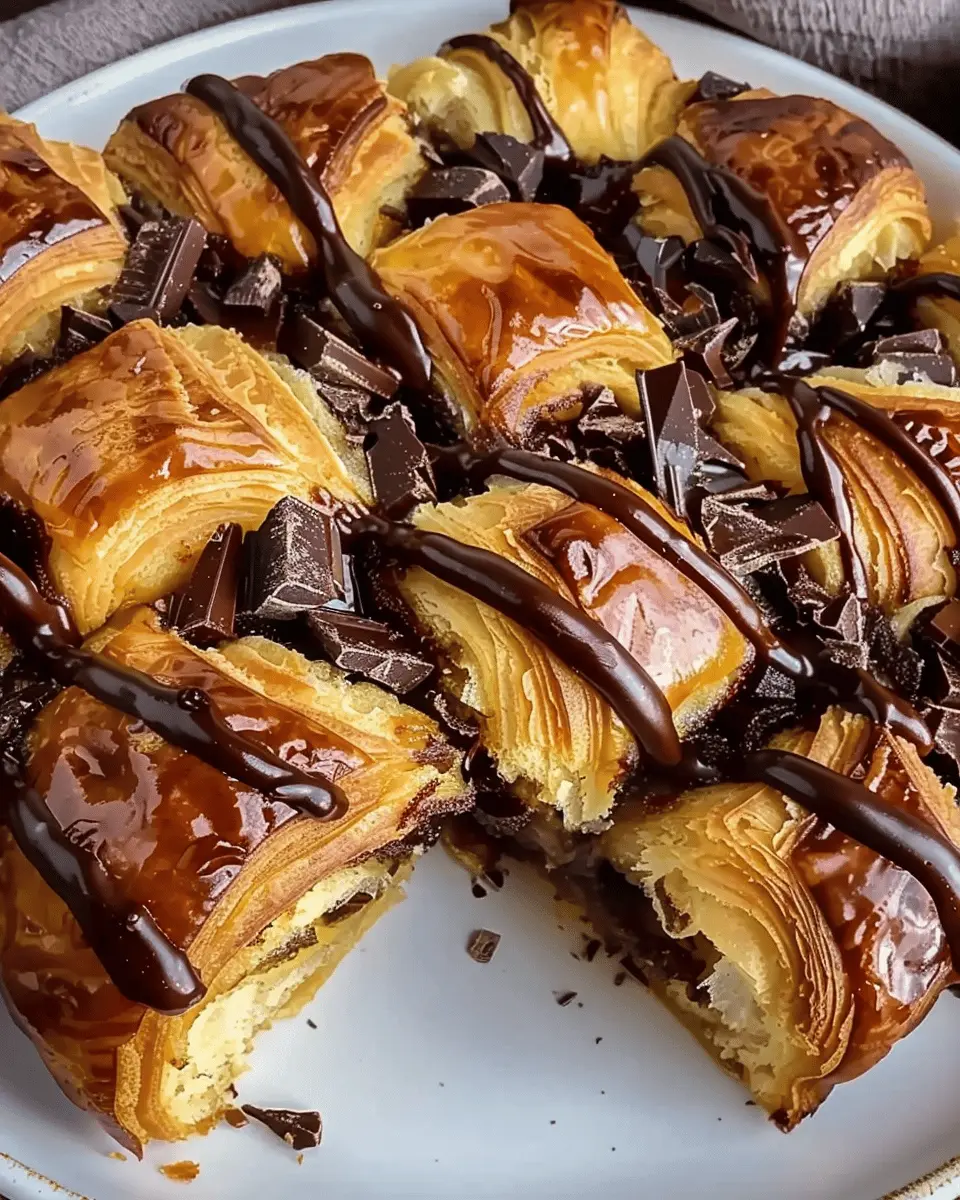 Decadent Chocolate Croissant Breakfast Bake with Turkey Bacon Delight