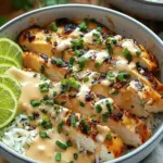 Chicken and Rice Bowls with Creamy Garlic Sauce