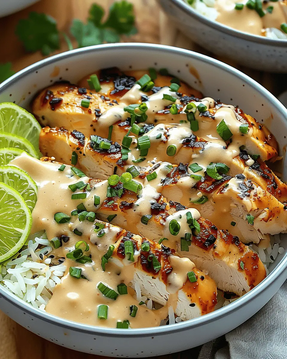 Chicken and Rice Bowls: Easy Recipe with Creamy Garlic Sauce