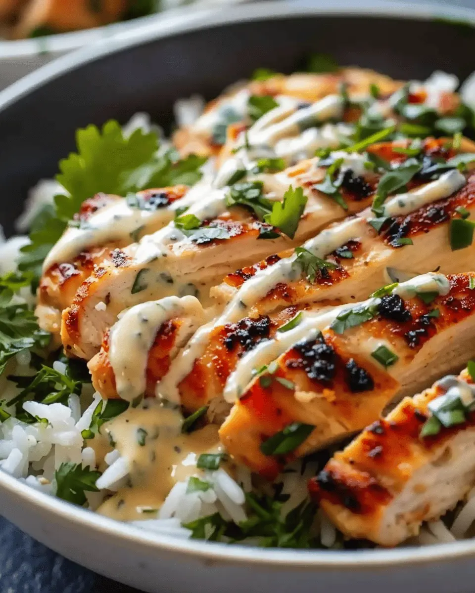 Chicken & Rice Bowls with Creamy Garlic Sauce: Easy & Delicious