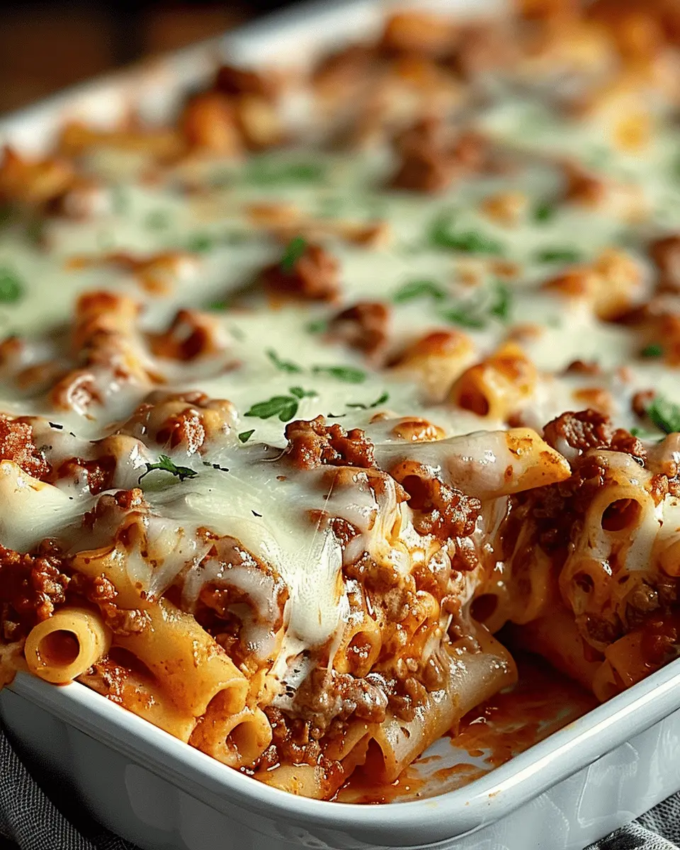 Million Dollar Baked Ziti with Turkey Bacon and Chicken Ham Delight