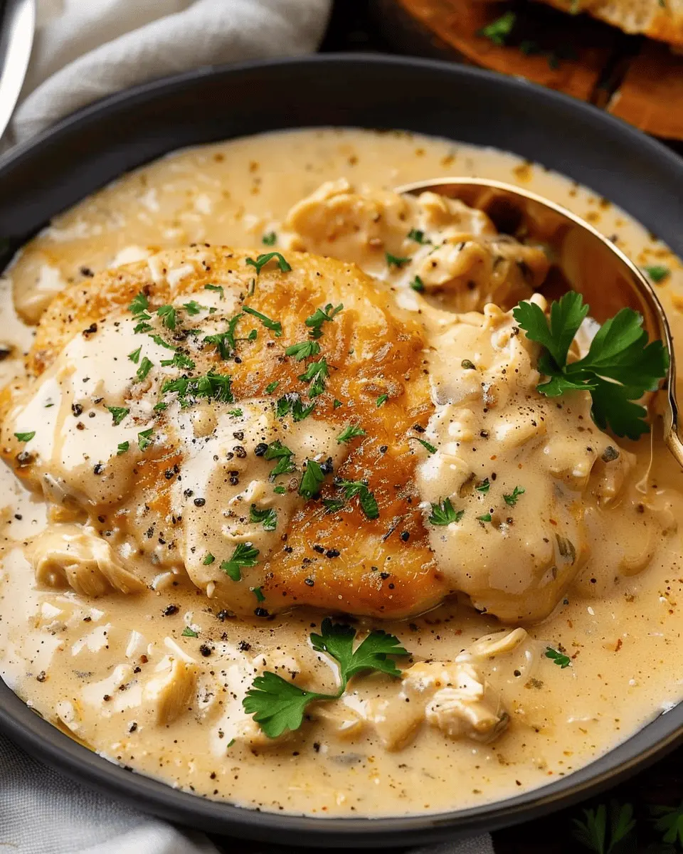 Creamy White Chicken Delight with Turkey Bacon and Herbs