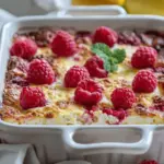 Lemon Raspberry Cottage Cheese Bake