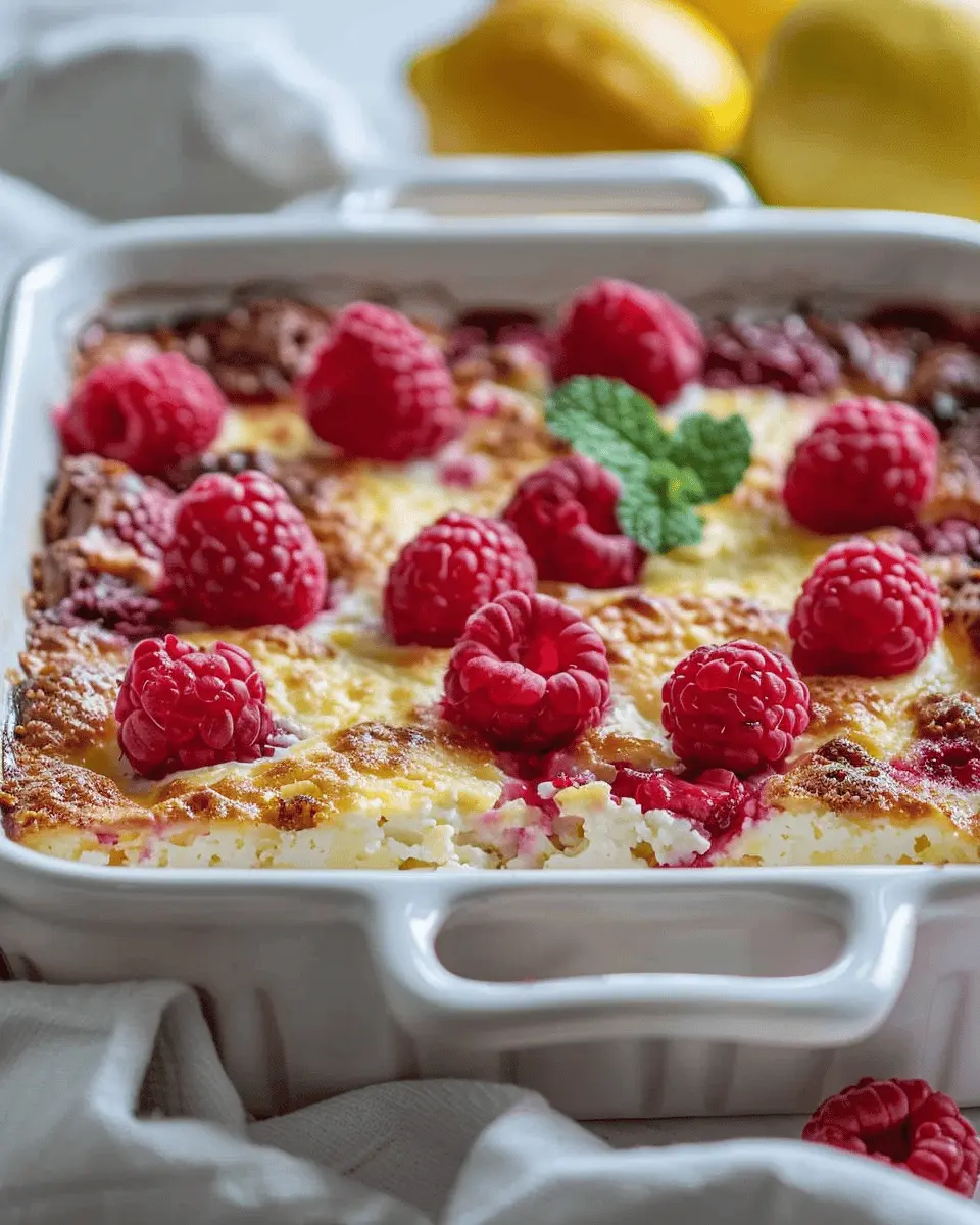 Lemon Raspberry Cottage Cheese Bake