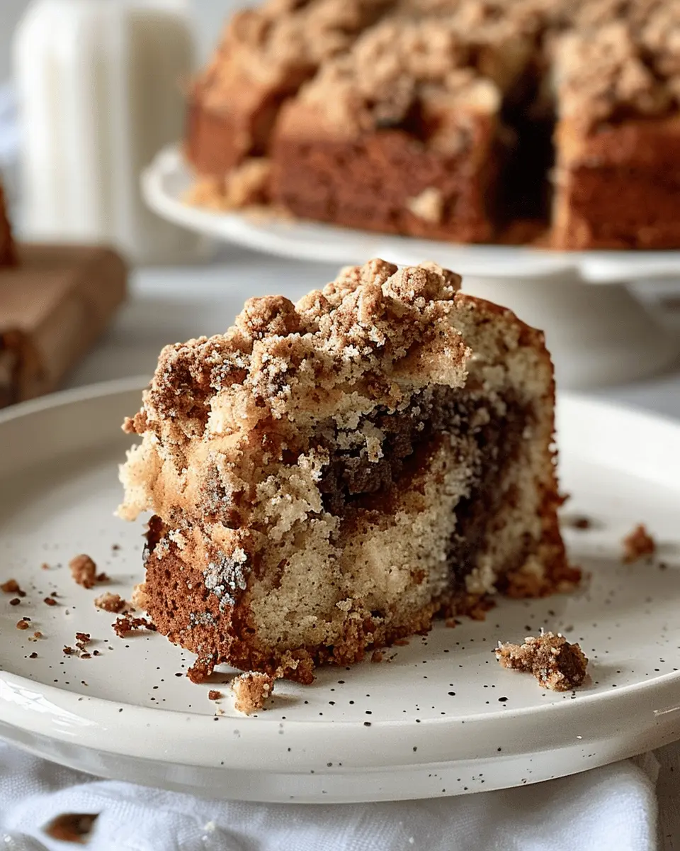 Marbled Banana Streusel Coffee Cake