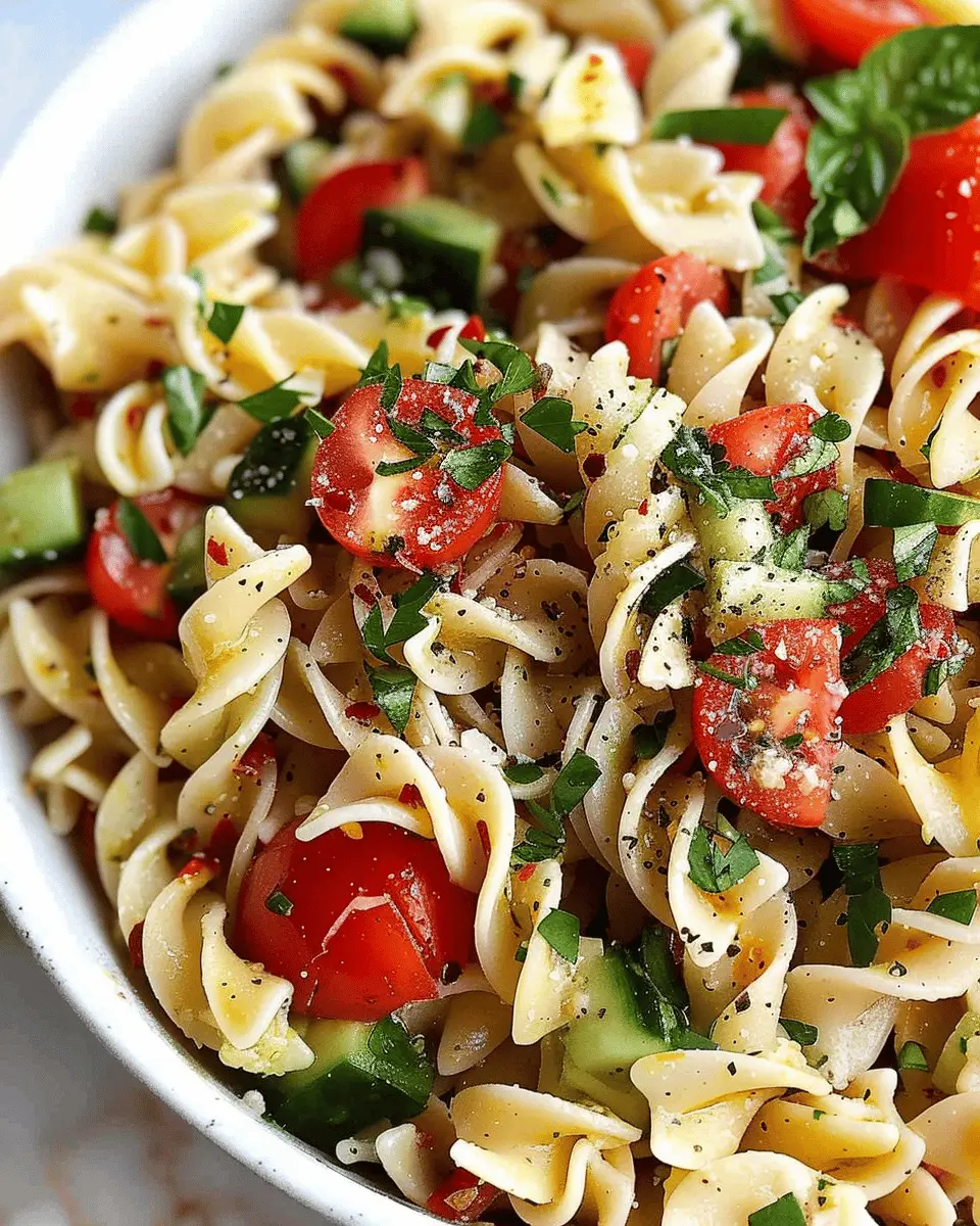 Pasta Salad Delight with Turkey Bacon and Chicken Ham Twist