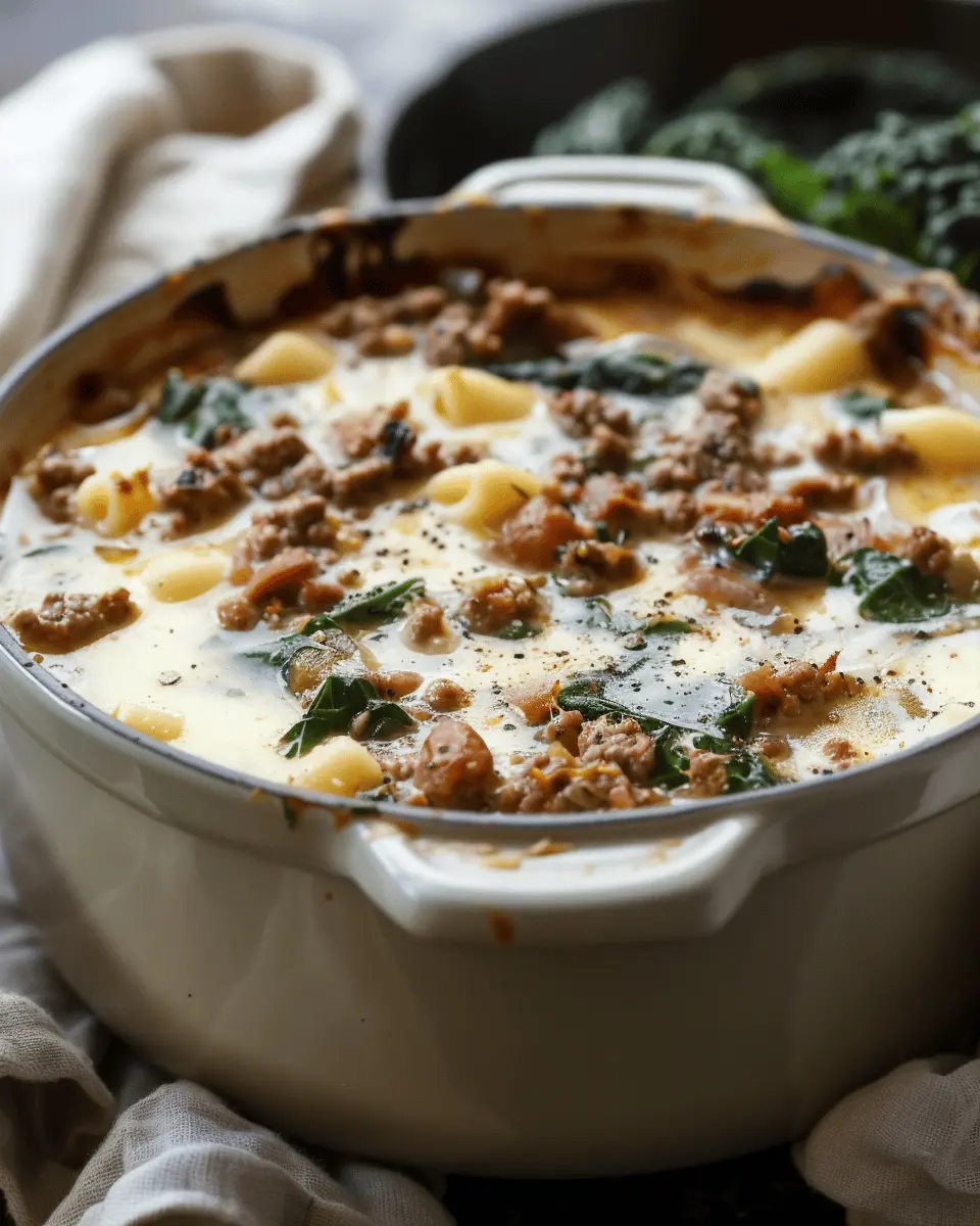 Easy Zuppa Toscana Soup with Turkey Bacon and Chicken Ham Delight