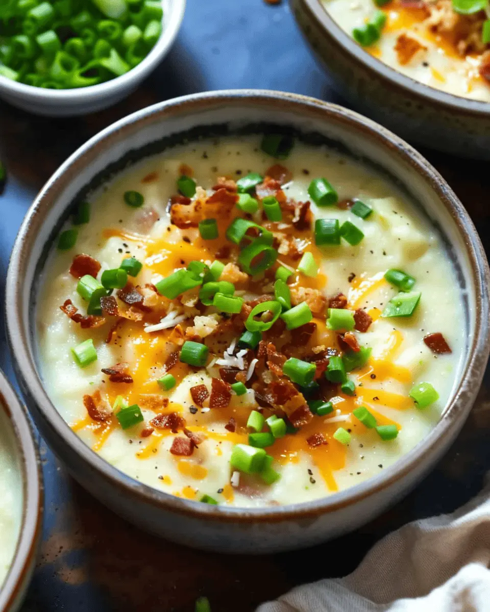 Instant Pot Loaded Baked Potato Soup with Turkey Bacon and Chicken Ham