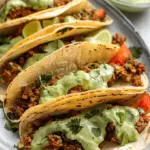 Crispy Baked Ground Turkey Tacos with Avocado Sauce