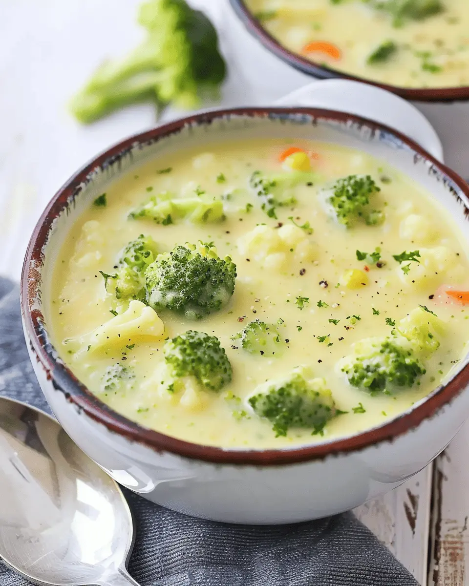 broccoli cauliflower cheese soup: Comforting and Easy Recipe with Turkey Bacon