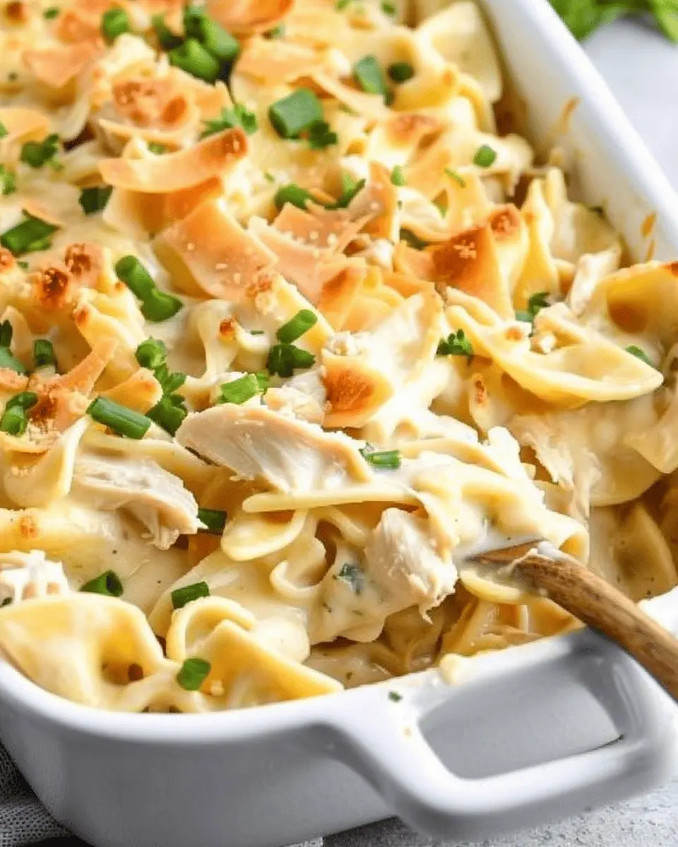 Creamy Chicken Noodle Casserole with Turkey Bacon Delight