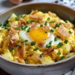 Cheesy Potato Egg Scramble