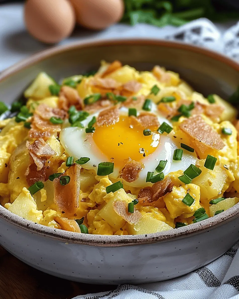 Cheesy Potato Egg Scramble with Turkey Bacon: A Wholesome Delight