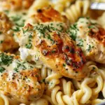 Creamy Garlic Parmesan Chicken with Cheesy Twisted Pasta