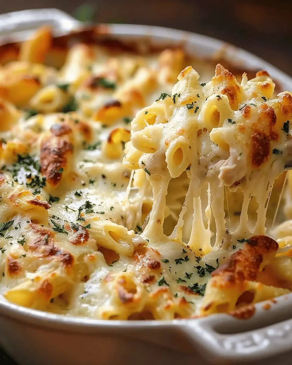 How to Serve Chicken Alfredo Penne Bake