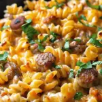 One-Pan White Cheddar Ranch Sausage Magic Pasta