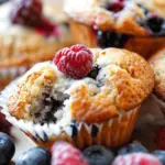Bakery Style Mixed Berry Muffins
