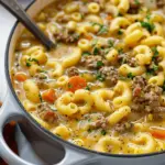 One Pot Macaroni Cheeseburger Soup