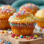 Fanta Muffins Rezept aus fluffigem Rührteig zum Kindergeburtstag oder zur Einschulung