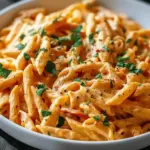 High Protein Creamy Roasted Red Pepper Pasta
