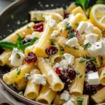 Feta & Cranberry Rigatoni Salad with Lemon Vinaigrette