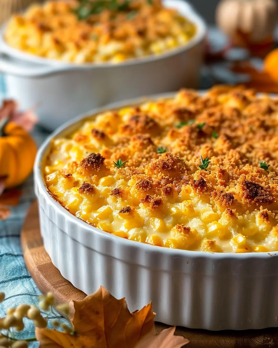 Thanksgiving Creamy Corn Casserole Recipe with Turkey Bacon Twist