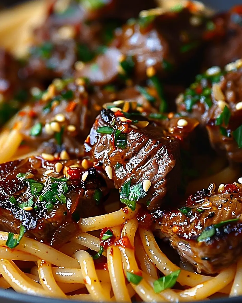 Sweet and Spicy Garlic Steak Pasta: Indulgent Comfort Food Delight