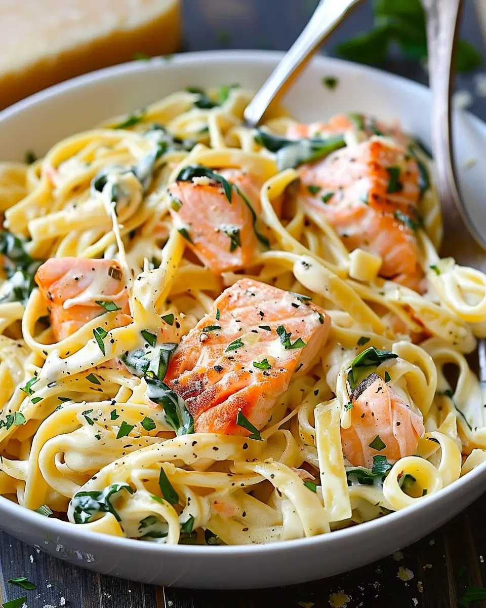 Creamy Salmon Pasta with Mixed Greens Ready in Under 30 Minutes