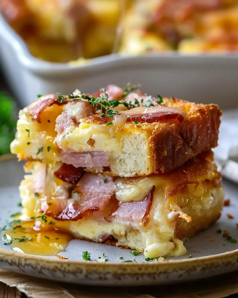 Monte Cristo Breakfast Casserole Recipe with Turkey Bacon Twist