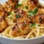Garlic Butter Chicken Bites with Savory Creamy Parmesan Pasta