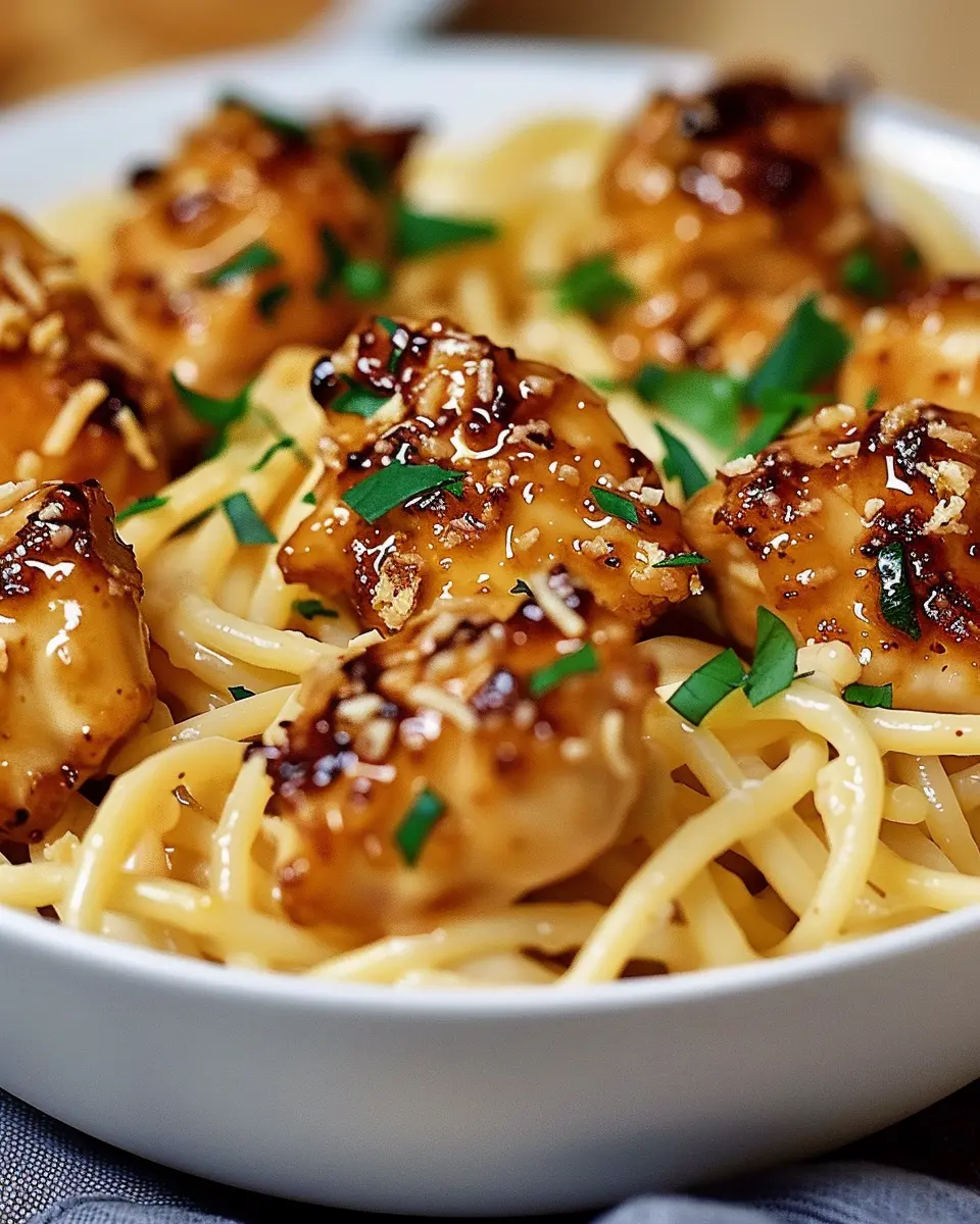 Garlic Butter Chicken Bites: Indulgent Creamy Parmesan Pasta Delight