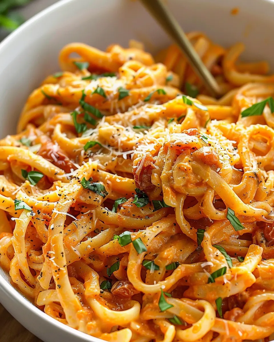 One Pot Creamy Tomato Pasta with Turkey Bacon and Chicken Ham Indulgence
