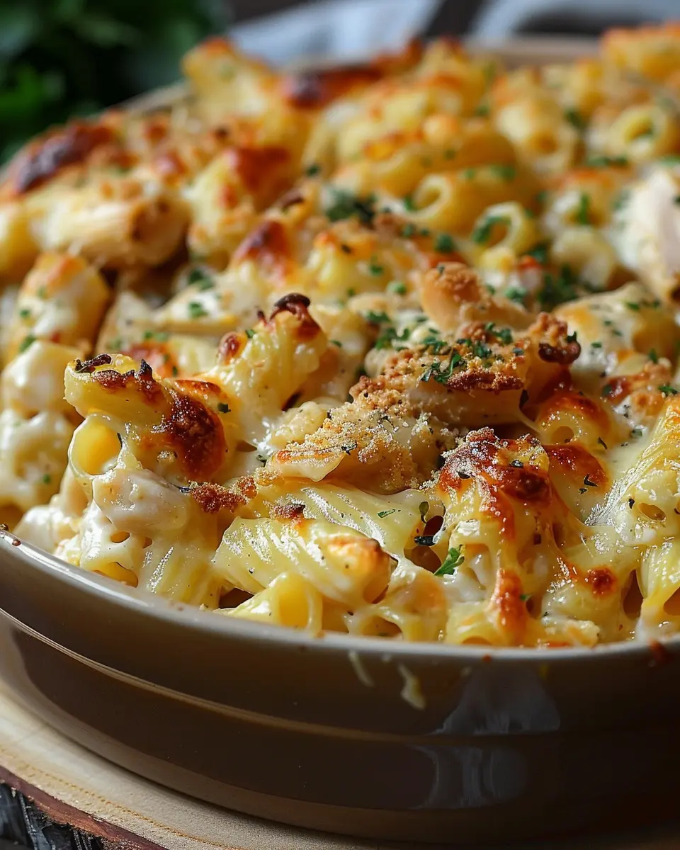 Crazy Good Chicken Pasta Casserole Recipe with Turkey Bacon Twist