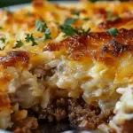 French Onion Ground Beef and Rice Casserole
