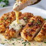 Creamy Parmesan Crusted Chicken with Garlic Sauce
