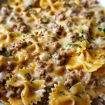 Cajun Cream Cheese Alfredo Bowties with Spiced Ground Beef