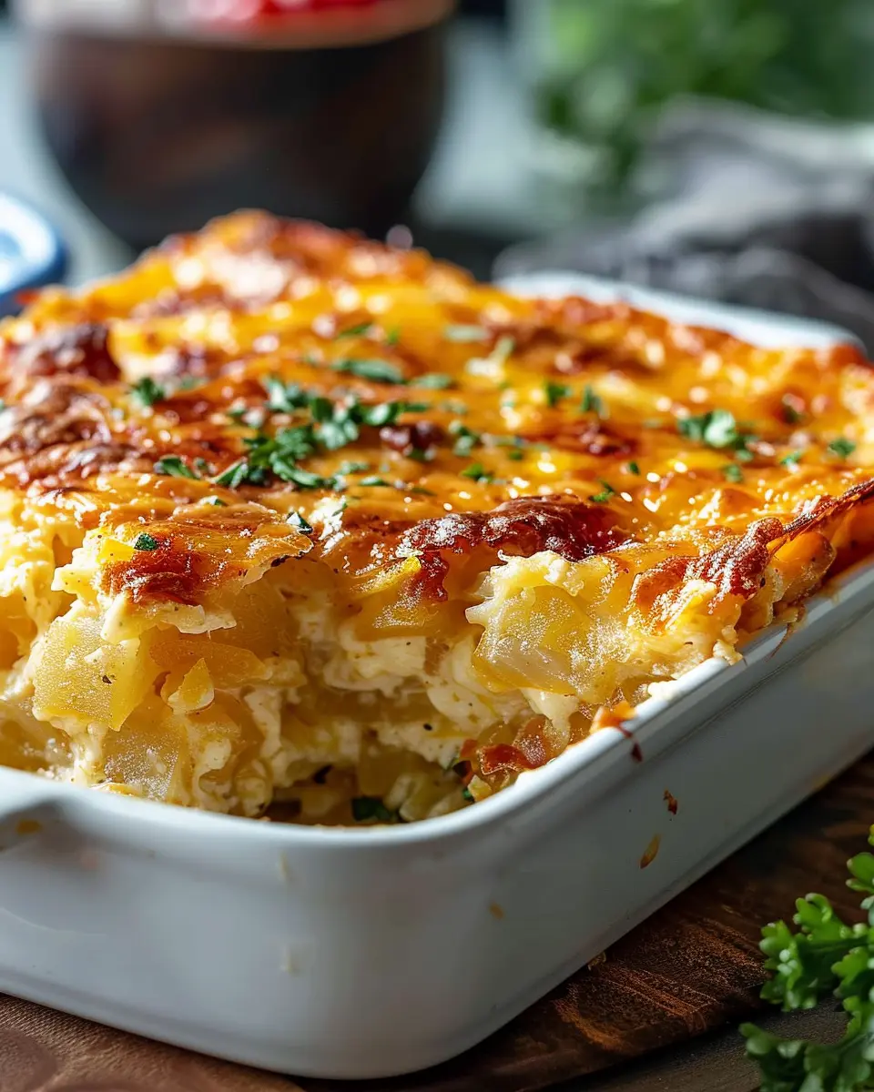 Grandma’s Hash Brown Casserole: Easy Comfort Food with Turkey Bacon