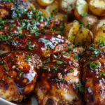 Honey BBQ Chicken with Garlic Potatoes Dinner Recipe