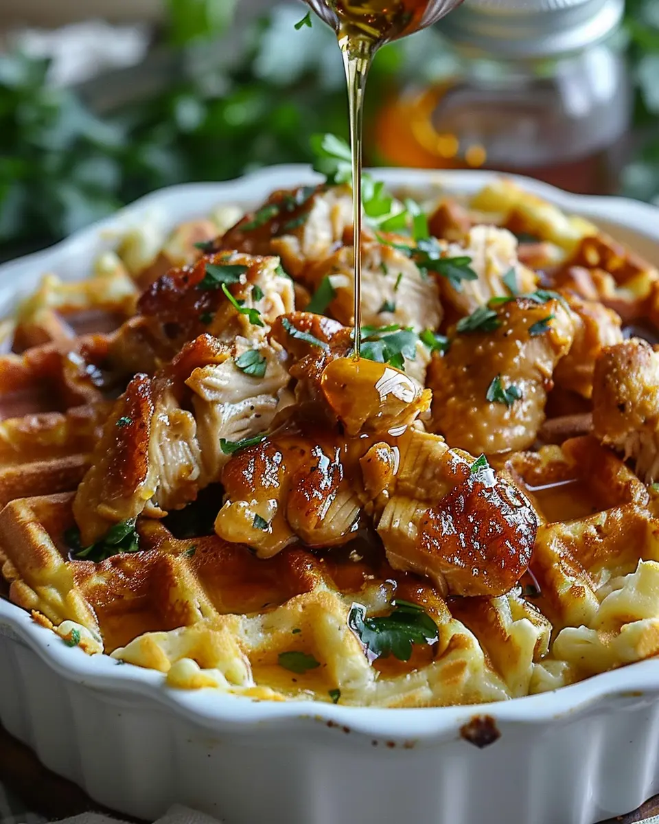Ultimate Chicken and Waffles Breakfast Casserole Delight: Easy & Indulgent