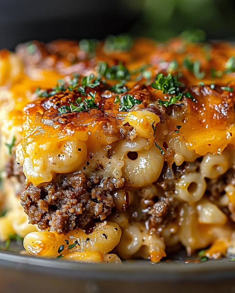The Best Mac and Cheese Meatloaf Casserole with Turkey Bacon and Chicken Ham