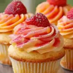 Mango Strawberry Sunset Cupcakes