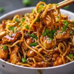 Sticky Garlic Chicken Noodles Recipe