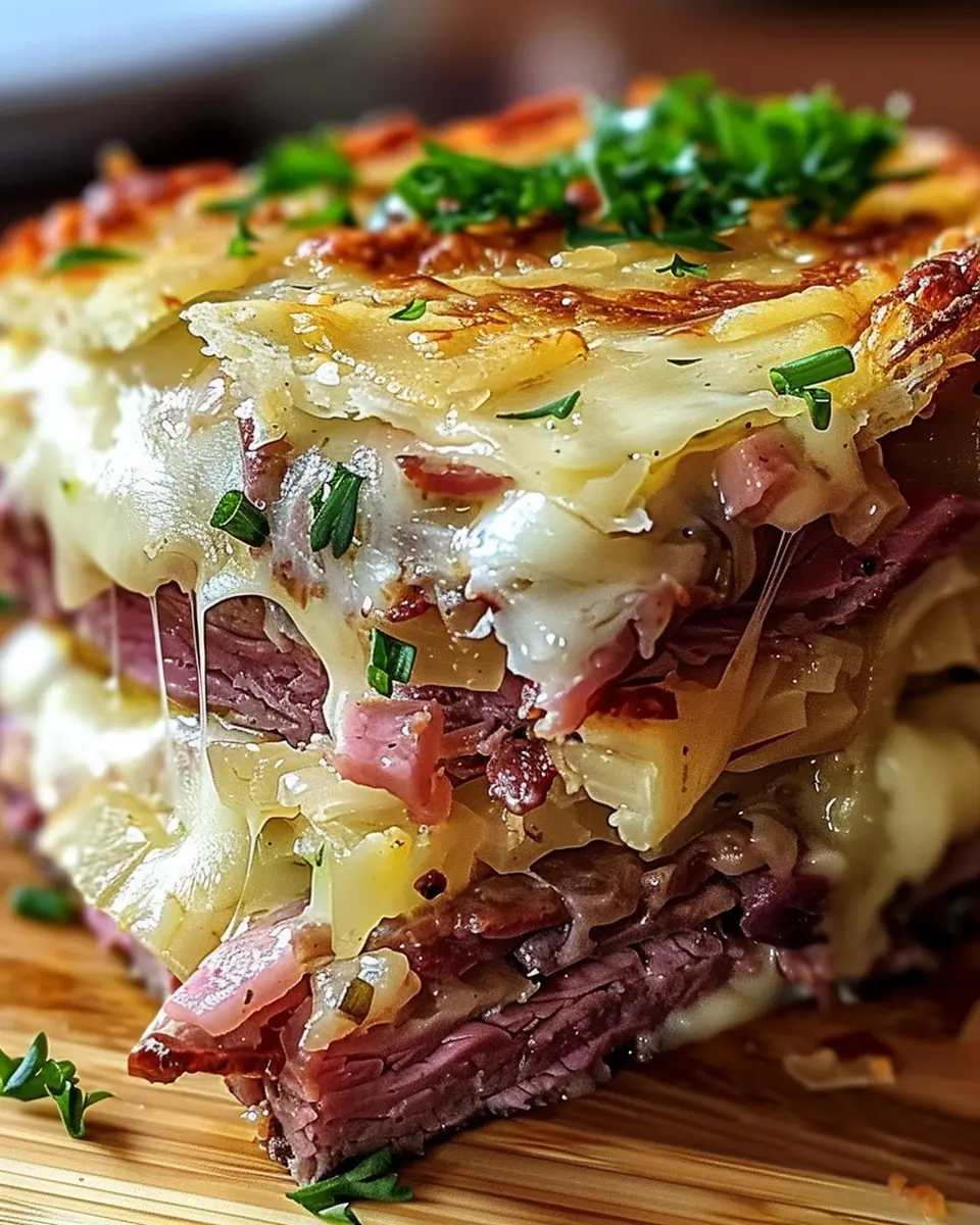 Homemade Reuben Bake: An Easy Twist with Turkey Bacon and Chicken Ham